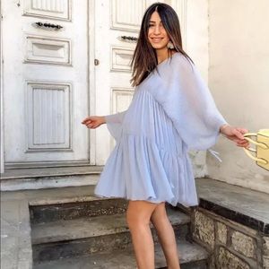 NWT Zara light blue draped mini dress ✨